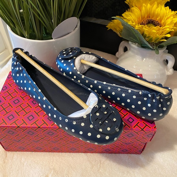 ✨NEW✨TORY BURCH MINNIE TRAVEL BALLET WITH LEATHER LOGO - Picture 2 of 7